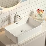 waschbecken eckig 80 cm GEEIGNET FÜR EINE VIELZAHL VON STANDORTEN: Das Waschbecken Gäste WC mit Pop-up-Ablaufventil hat reservierte Überlauflöcher, sehr geeignet für Haus, Hotel, Büro, Wohnung und anderen Orten, geeignet für die Installation in Badezimmern, Waschtischen und Waschräumen und anderen Orten.
