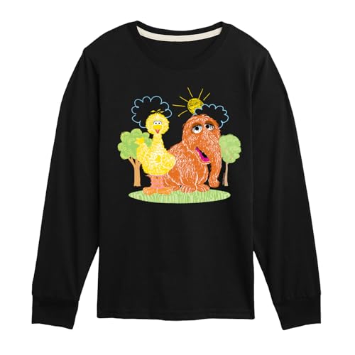 Sesame Street - Scribble Big Bird Snuffleupagus - Toddler and Youth Long Sleeve T-Shirt