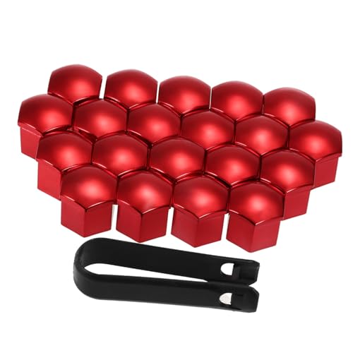 aqxreight 20pcs Universal 21mm Wheel Nut Covers Lug Nut Caps Screw Protector ABS Plastic Enhance the Smoothness of the Wheel (R)