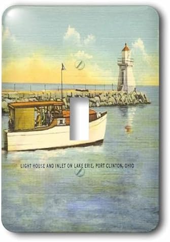 3dRose Port Clinton Lighthouse Looking Over Lake Erie single toggle switch image 5