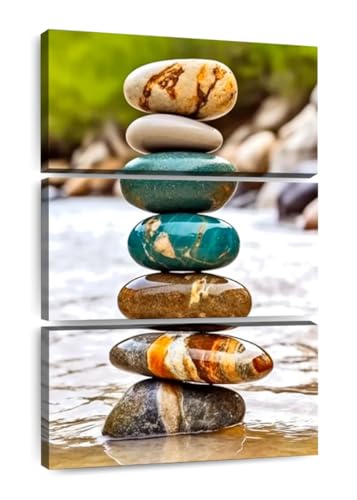 Art mural Zen 3 panneaux pour créer un salon relaxant chic