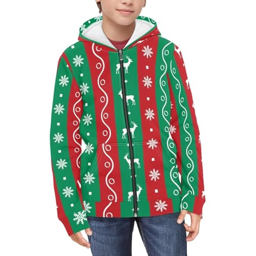 Boys Girls Long Sleeve Hoodies Cute Zipper Sweatshirt Hoodie Sweatshirt with Pockets Pullover Tops Age 6-143