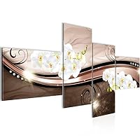 Runa Art Murale Soggiorno Orchidea Fiori Grigio 4 Pezzi - Made in Germany - 205245b