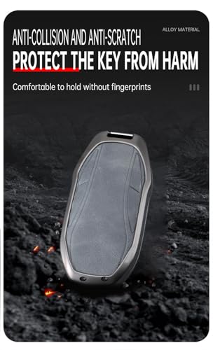 Funda de piel gris para llave MG IM6 anticaídas carcasa protectora coche 4