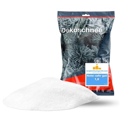 TK Gruppe Timo Klingler Nieve Artificial Real y Suave - 100 gr Aprox.2000 ml de Nieve esponjosa - Nieve Brillante para Decoración en Navidad (1x)
