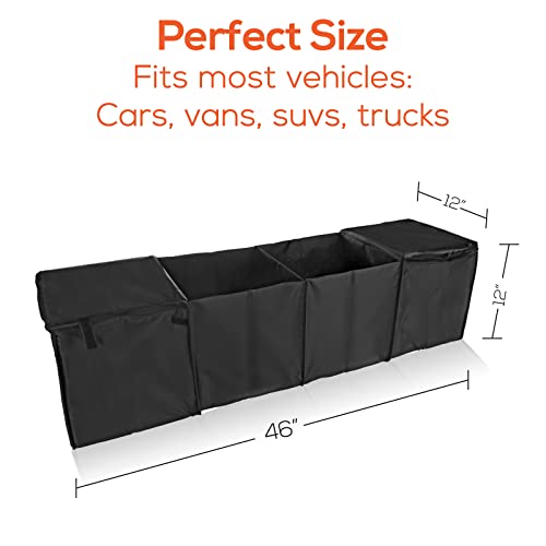 Trobo Trunk Organizer, Multipurpose Collapsible Car Storage Box With Insulated Cooler Compartments, X-Large Leak-Proof Auto Grocery Bag Holder For Hot Or Cold Food, Truck, Van, Suv, Travel Accessories #TOP3