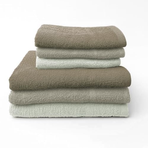 GX GARGIX Asciugamani bagno set 6 pezzi 3 grandi 3 piccoli 100% cotone (L-VAN-4)