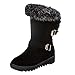 Stivali Invernali Donna Pelliccia Fodera Neve Caldo Peluche Piatto Caviglia Pelo Stivaletti Snow Boots Anti Slip Scarpe (42 EU,Nero)
