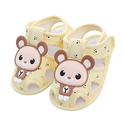 Baby Girl Boy Sandals Infant Toddler Shoes First Walkers Prewalkers Soft Sole Breathable Flat (Yellow, 3.5 Infant)4