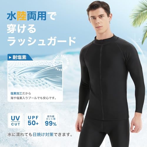 Rovidorx ラッシュガード メンズ 2261-blk-blk-L