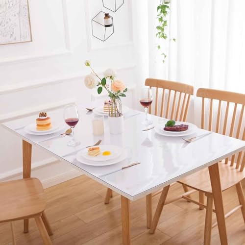 Nappe de table plastique transparent lavable bureau coiffeuse - 6