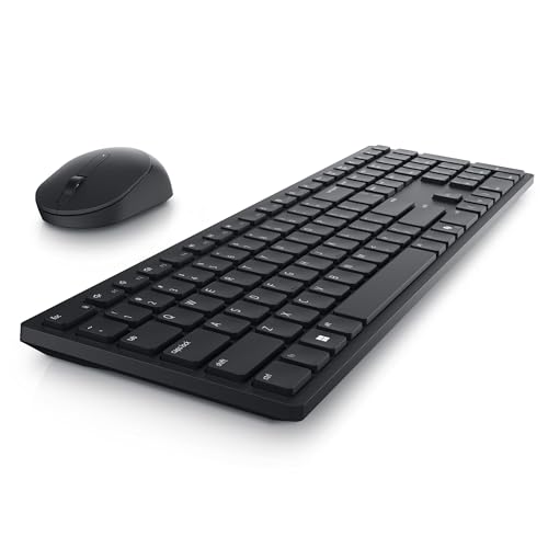 Image of Dell Advanced Wireless Keyboard and Mouse - KM520 - Wireless, 2.4 GHz Interface, USB Wireless Receiver, Volume, Mute Hot Keys, 3 Mouse Buttons, US English, 1 Year Limited Warranty - Black