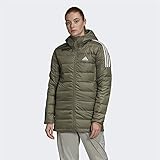 Voller Reißverschluss adidas Damen Essentials Down Parka, Leggrn, XXS EU