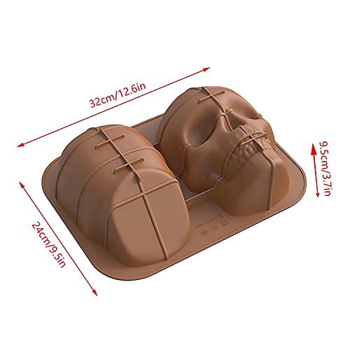 Grospe Large Skull Cake Mould Silicone Head Skeleton Baking Cake Pan for Halloween 3D Baking Mould Tin Cake Pan - Image 6