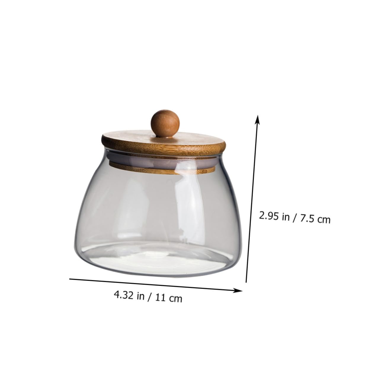 Barattoli in Vetro Borosilicato Coperchio in Bambù, Barattoli per Dolciumi Tenuta, Contenitori per Snack e Conservazione Alimenti, Set da 2 Pezzi per Feste