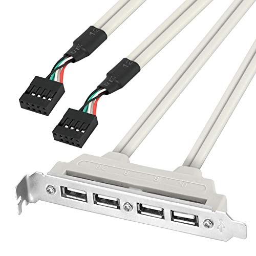 RiaTech 4 Ports USB 2.0 Header Port Slot Plate Adapter Panel Cable Female Screw to Motherboard 9pin Header Back PCI Rear Panel Bracket for Desktop Computer - Image 8