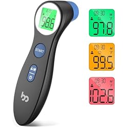 Forehead Thermometer for Adults and Kids, Digital Touchless Thermometer for Baby, Infants and Toddlers, 3 Color Fever Alarm,1s Fast Accurate Reading, Non Contact