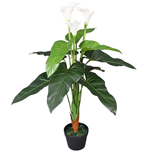 Plante Artificielle Lis Calla Haut de Gamme Tige Bois Véritable 85cm - 2
