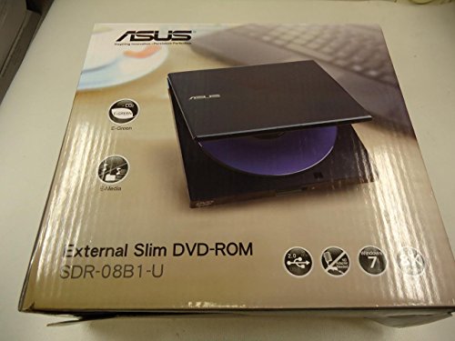 Asus SDR-08B1-U 8X Slim External TOP-Load DVD-ROM Drive (Black)