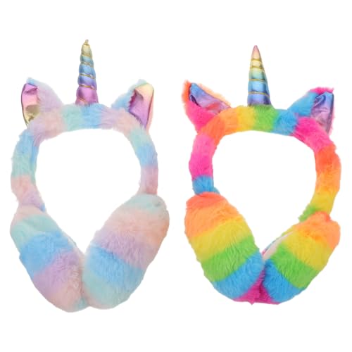 Orejeras de invierno para niña y mujer, calentadores suaves de unicornio para actividades al aire libre