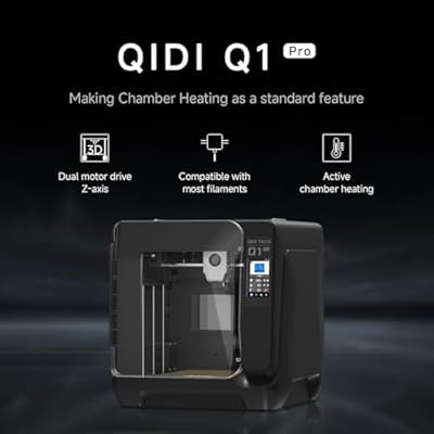 QIDI Q1 Pro 3D Printer Bundle with QIDI PAHT-CF Filament Black