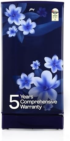 Godrej 180L 2Star 5 Years Comprehensive Warranty Advanced Capillary Technology | Jumbo Vegetable Tray Wired Shelves Direct Cool Single Door Refrigerator (RD EDGE 205B WRF PP BL, Pep Blue)