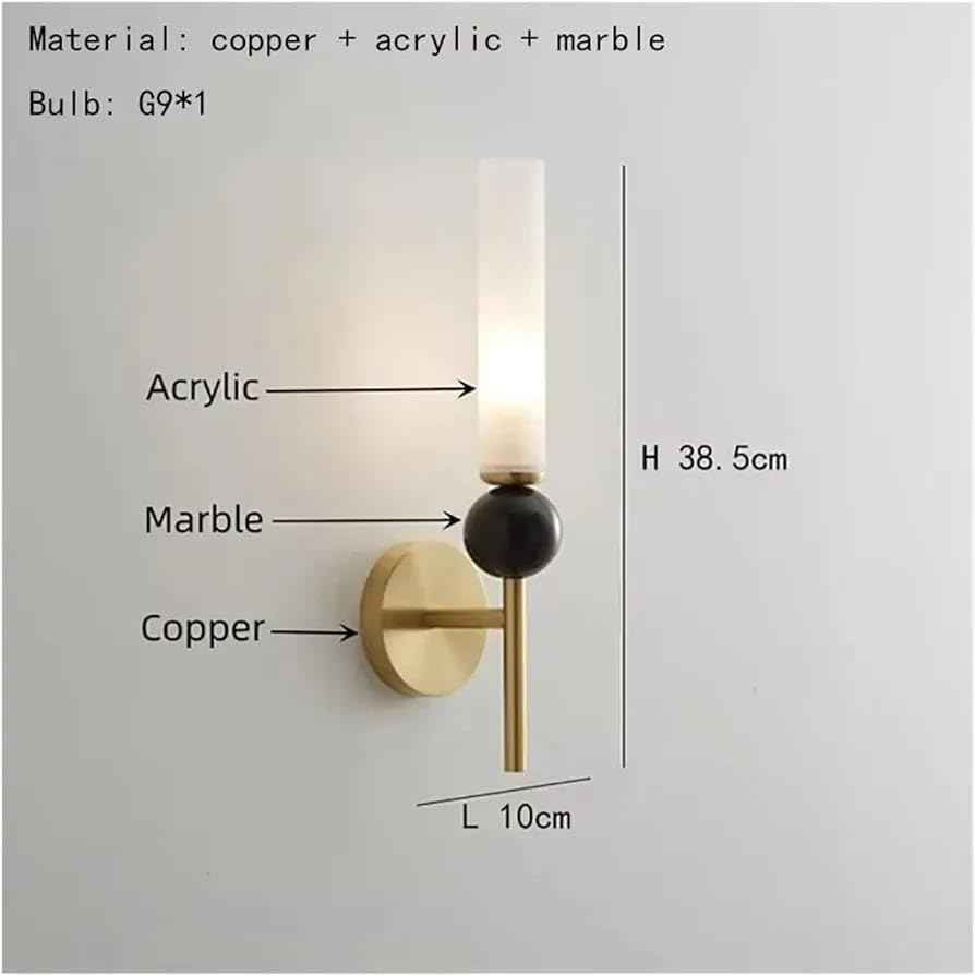 Image of Glowave Modern Luxury Golden Body Acrylic Vertical Design Wall Lamp Lighting Sconce for Living Room Bedroom Bedside - Warm White (9017-GD)