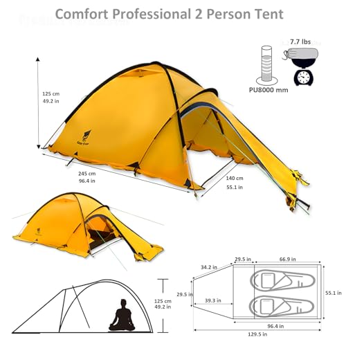 Geertop TLY01 Portable 2 Person 4 Season Camp Tent Waterproof Backpacking Tent Double Layer All Weather thumb #2