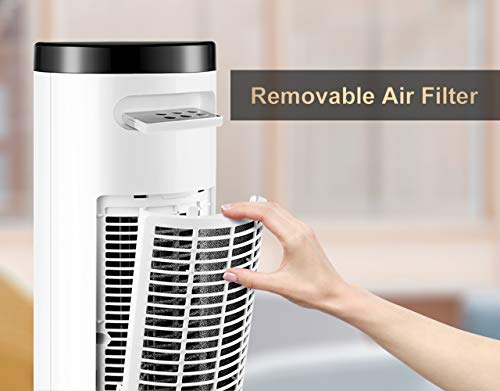 Space Heater, Indoor Portable Electric 1500W Ceramic Tower Heaters with Adjustable Thermostat, ECO Mode, 24Hrs Timer, Internal Oscillating, LED Display, Overheat Protection for Indoor Use, Office