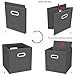 Yunkeeeper storage bins Cubes, Fabric Cube Organizer with Handle, Foldable Cube Bins for Cloth or Accessary Storage, 11x11x11, Set of 3,(Gray)