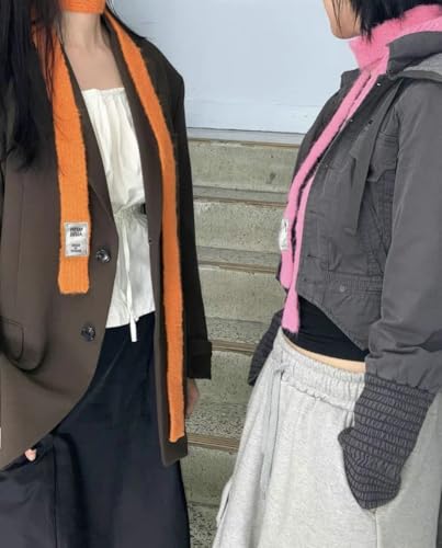 Cute Solid Color Neckerchief for Women - Knitted Fashion Scarf Y2k Accessory for Fall & Winter2