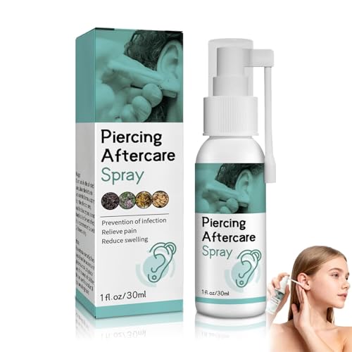 Saline Solution Piercing, Ear Piercing Cleaning Solution, Aftercare Spray, for Ears, Nose, Tongue and Navel, Ear Care Mist (1 PCS)