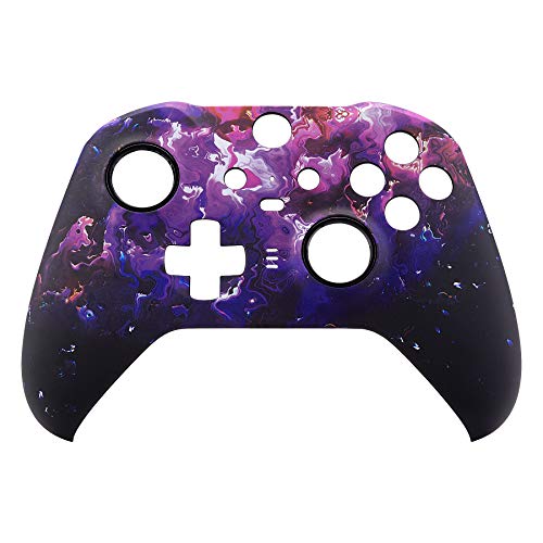 eXtremeRate xbox one elite series 2 (モデル1797)コントローラーに対応用交換フェースプレートシェル、星空のデザインxbox elite series 2 coreコントローラー対応用ソフトタッチ正面シェルケース&アク