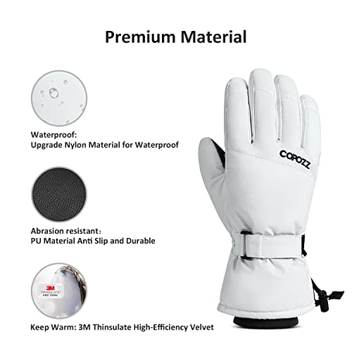 Image of COPOZZ Ski Gloves Men Women, 3M Thinsulate Insulated Thermal Snow Gloves Windproof Winter Gloves Breathable Snowboard Gloves