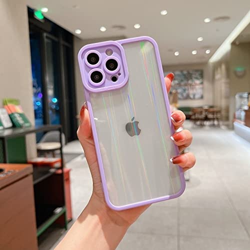 Coque laser holographique iPhone 12 et 11 violette pour soirée