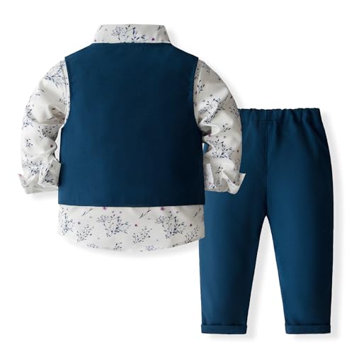 Image of Baby Boys' 4-Piece Tuxedo Set with Dress Shirt, Vest, Pants, and Tie
