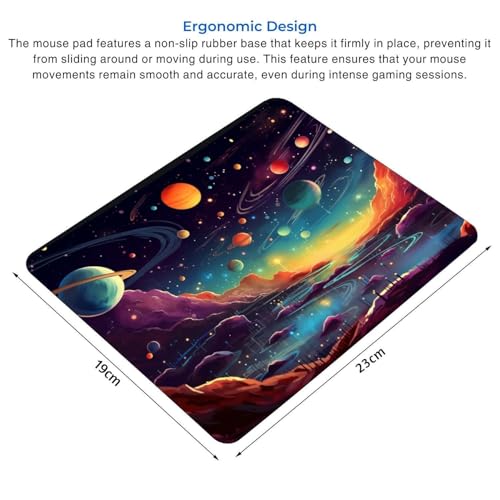 Image of Tuzker Gaming Mouse pad /Computer Mouse Mat for Speed and Precision Operation, Non-Slip Rubber Base, Smooth Cloth Surface for Laser & Optical Mouse, Laptop, MacBook, Notebook, Office-230x190mm (MP-09)