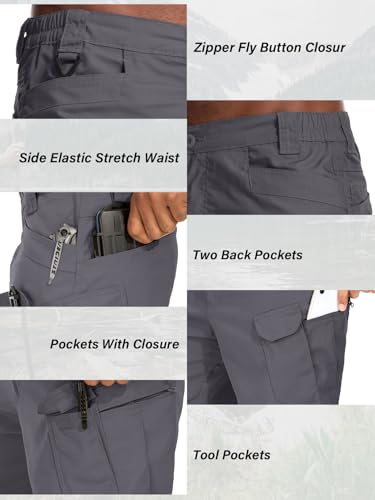 Jessie Kidden Mens Tactical Stretch Outdoor Cargo Shorts Wear Resistant Rip Stop Work Hiking Fishing Shorts4