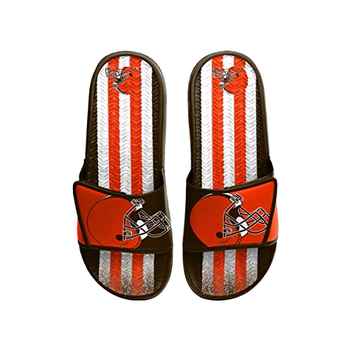 Image of FOCO mens NFL Team Stripe Logo Athletic Sport Shower Flip Flop Sandals Gel Slides