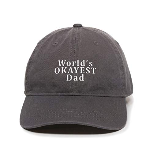 Image of Tech Design World's Okayest Dad Father's Day Present Baseball Cap Embroidered Cotton Adjustable Dad Hat