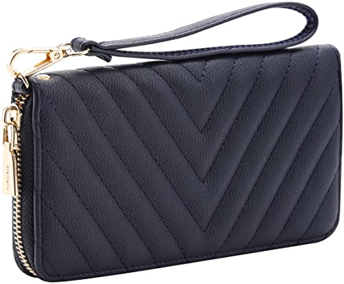 Brentano Vegan Leather Slim Single-Zipper Chevron Embroidered Wallet with Removable Wrist Strap product thumbnail 17