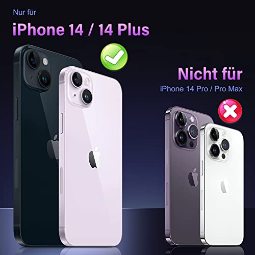Image of Uyiton for iPhone 14 /iPhone 14 Plus Camera Lens Protector, [Not for iPhone 14 Pro /14 Pro Max][Drop Protection] 9H Tempered Glass Camera Cover Screen Metal Ring Case Friendly Scratch Resistant - Black