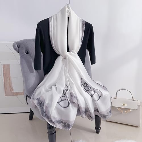 Image of MALINA Women's Polyester Silk Satin Stole Scarf - Soft Lightweight Fashion Wrap, Elegant Floral & Gradient Design, summer stole,Scarf For Women,Premium Stole,Large Size 180x90 cm'
