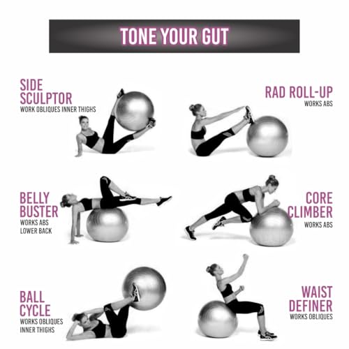 1x Gym Ball Fitness 75CM Exercise Yoga Pregnancy Anti-Burst & Extra Thick, Swiss Ball with Quick Pump, Birthing Ball for Yoga, Pilates, Fitness, Pregnancy & Labour - Image 5