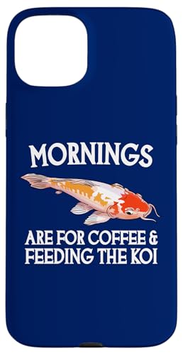 朝はコーヒーと鯉の餌やりに スマホケース iPhone 15 Plus 用