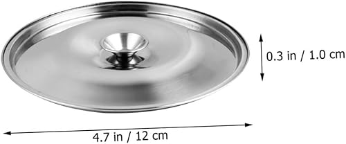 Miniatura 2 de Yardwe Tapas de acero inoxidable de 4.7 pulgadas para tarros de condimentos, cubiertas de metal a prueba de polvo para ollas de aceite de cocina y