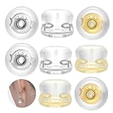 Earring Backs for Droopy Ears, Silicone Locking Earring Backs for Studs Heavy Earring, Earring Backing Replacement in 2 Colors: White Gold,14K Gold,