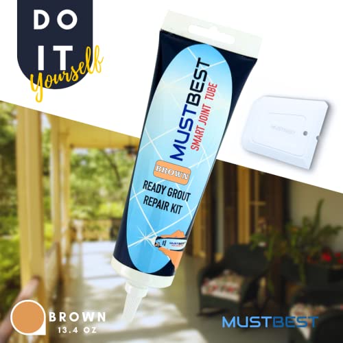 Tile Grout Repair Kit (Brown, 13.4 oz-380 gr.), Four-Way Use, Repair, Renew, Repaint, Fill The Gaps, Fast Drying, Odorless, Waterproof and Pre-Mixed Grout Pen for Shower, Kitchen, Pool - Image 3