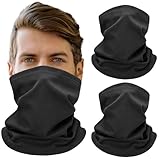 2 Pack Winter Neck Warmer & Ski Face Mask for Men&Women - Cold Weather Fleece Neck Gaiter for for Skiing, Running, Motorcycle (Black + Black)