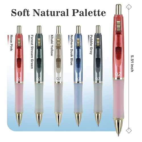 SUIN Bolígrafos Gel Retráctiles 0.7mm Tinta Negra Pack 5 miniatura 2